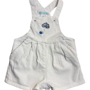 Salopette Short Blanche avec Détails Bleu pour Fille (12 mois)
